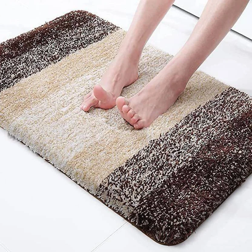 MAA HOME CONCEPT Microfiber Bathroom Mat  (Brown, Free)