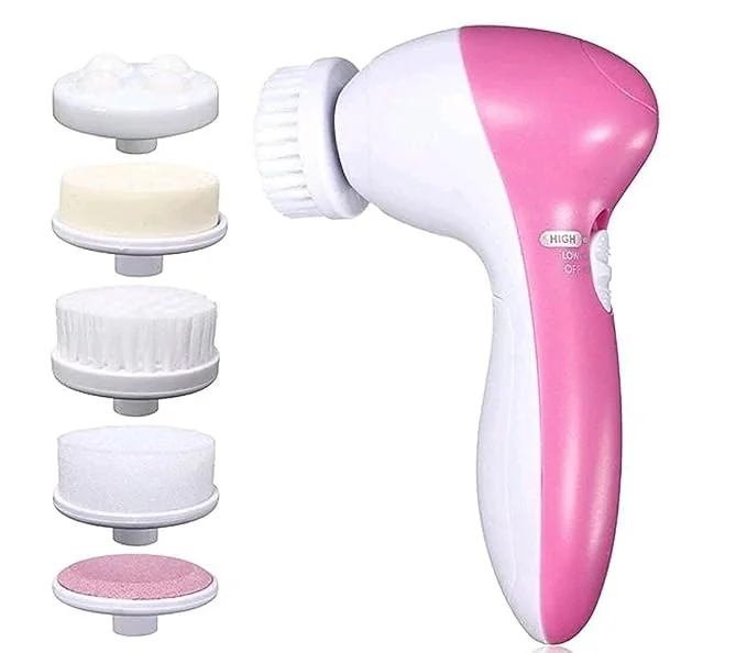 LANFFIA Woman Face massager for 5 in 1 Face Facial Exfoliator Electric Massage For Smoothing Body Beauty Skin Cleaner Facial Massager Machine for Machine Care Cleanser Massager Kit (MULTI_COLOR) (MULTI_COLOR) - Best Price ₹299 at Amazon