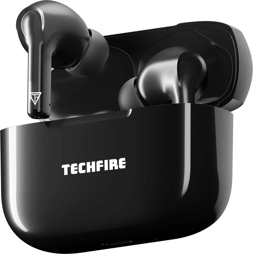 TECHFIRE 161 Earbuds with 100 HRS Playtime,(50ms Low Latency), Bluetooth v5.3 Bluetooth  (Active Black, True Wireless)