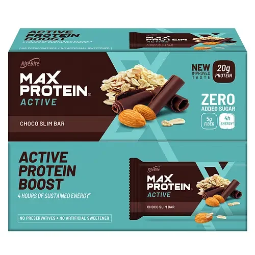 RiteBite Max Protein Active Choco Slim (Pack of 12), 804 g - Best Price ₹684 at Hyugalife