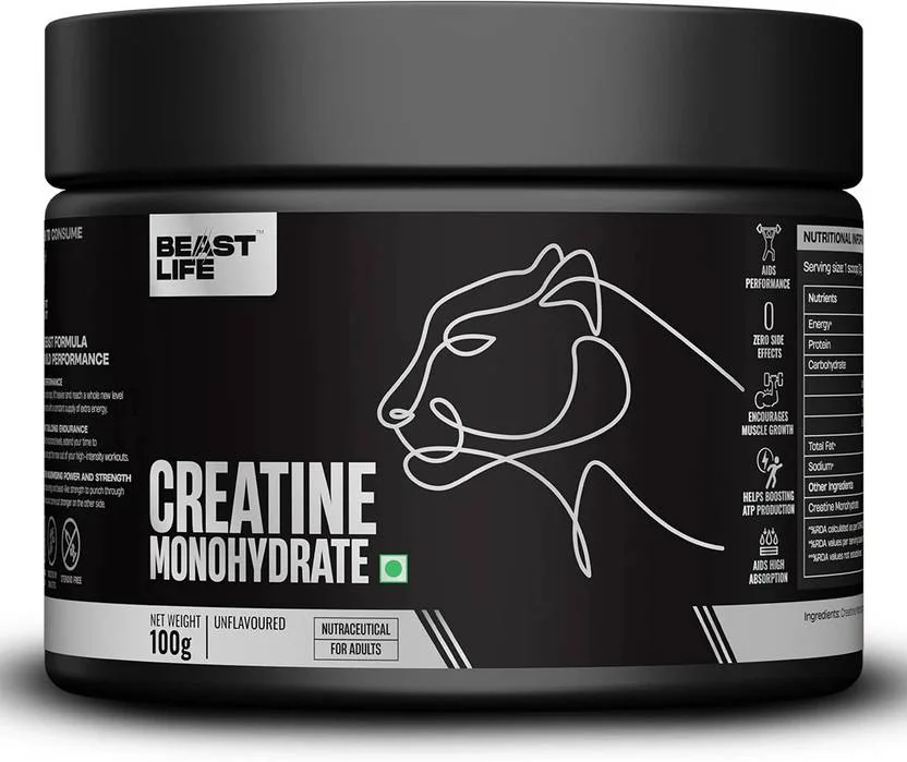 BeastLife Super Micronized Creatine Monohydrate Unflavoured 100g | NABL Lab Tested Creatine  (100 g, Unflavoured) - Best Price ₹303 at Flipkart