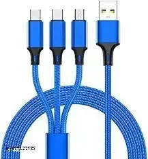 Multi Pin Mobile Data Cable, Latest 3 in 1 Cable Fast,Rapid, Super Charging Cable for Micro USB, i Phone & Type C Devices(1 Pack Of Data Cable )Color Assorted - Best Price ₹107 at Meesho