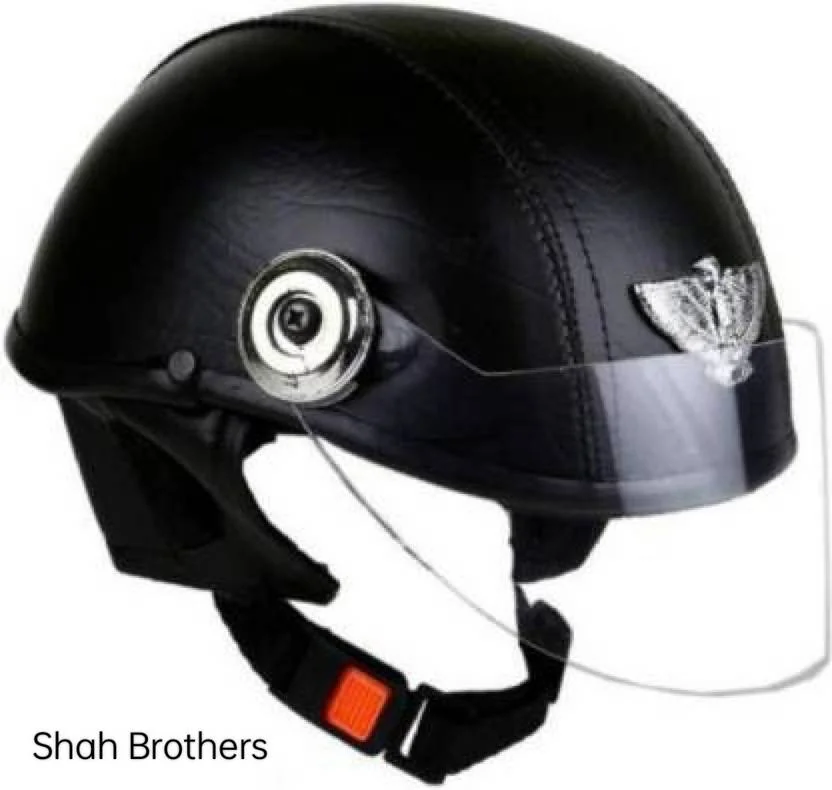 SHAH BROTHERS Leather Motorbike Helmet  (Black) - Best Price ₹204 at Flipkart