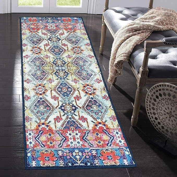 Status Contract Rugs for Living Room |(22"x55") 3D Printed Carpet for Living Room Deco|Anti Skid Backing Home Essentials|Aesthetic Vintage Decor Carpet Bedroom|Boho Rugs for Living Room (Multicolour) - Best Price ₹389 at Amazon