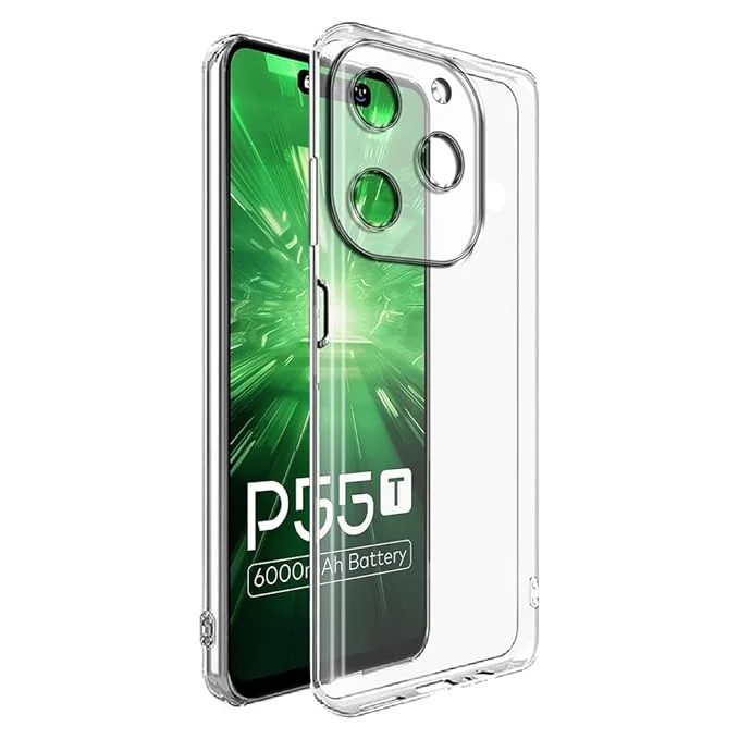 Amazon Brand - Solimo Mobile Cover for Itel P55T 4G (Soft & Shockproof Back Case with inbuilt Cushioned Edges), Transparent - Best Price ₹80 at Amazon
