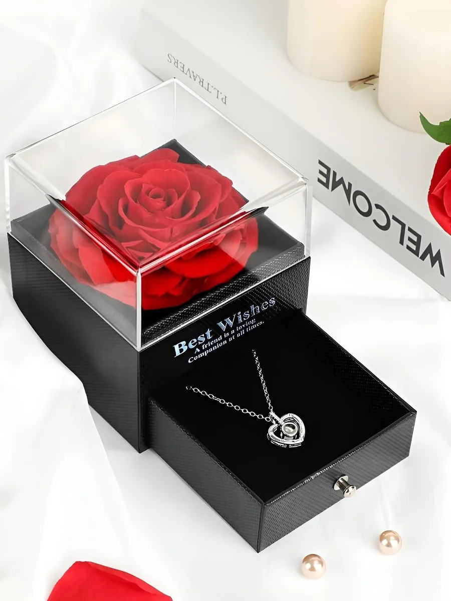 TIED RIBBONS Red & Grey 3 Pcs Valentine Theme Pendant & Card Home Gift Set