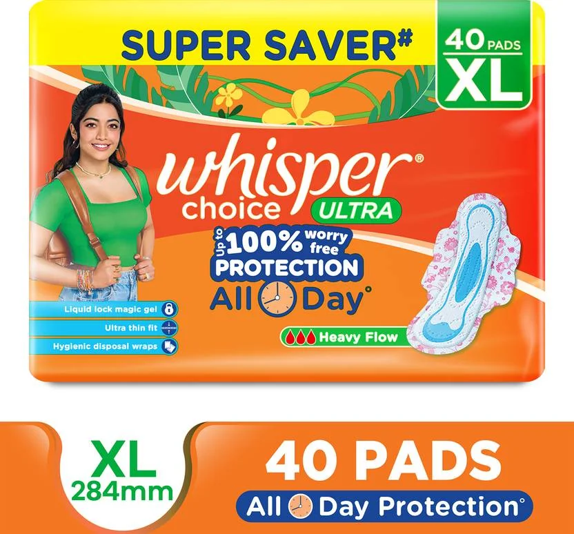 Whisper CHOICE ULTRA XL, UPTO 100% STAIN PROTECTION ALL DAY Sanitary Pad  (Pack of 40)