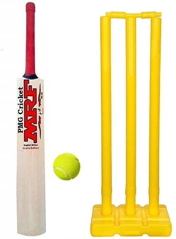 PMG Cricket Bat with PVC Wicket Set & 1 Tennis Ball For (4-7 Years) Poplar Willow Cricket  Bat For 6 - 7 Yrs  (0.8 kg) - Best Price ₹496 at Flipkart