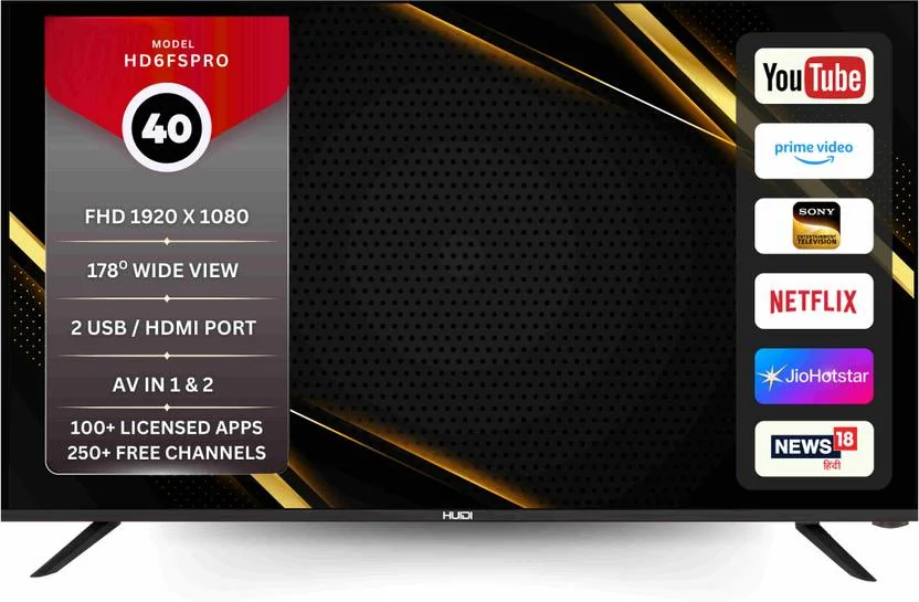 HUIDI 100 cm (40 inch) Full HD LED Smart Android TV  (HD6FSPRO)