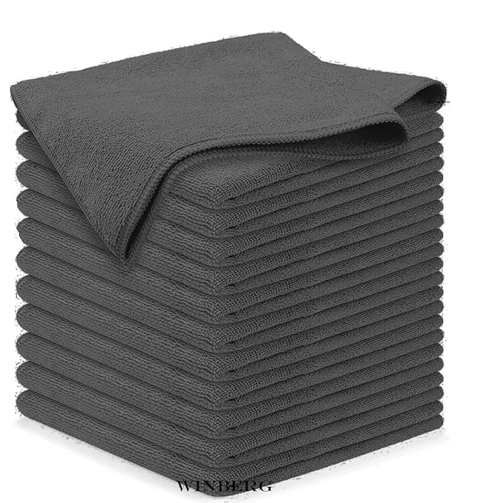 Winberg ® Microfiber Cleaning Cloth Grey Pack of 12, Size: 40 x 40 cm, 250 GSM Multi-Functional Cleaning Towels for Car Cleaning TWGRY-012 - Best Price ₹275 at Amazon