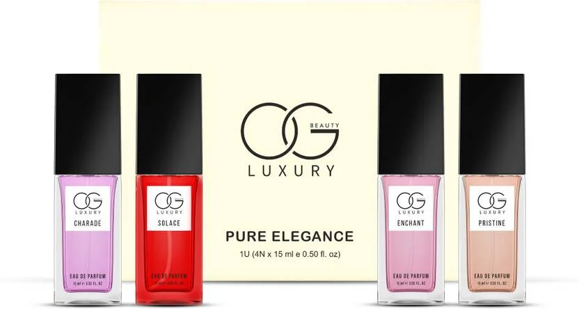 OG BEAUTY LUXURY Pure Elegance Perfume Pack of 4 | Pure Delight | Long Lasting Fragrance Eau de Parfum  -  60 ml  (For Women) - Best Price ₹329 at Flipkart