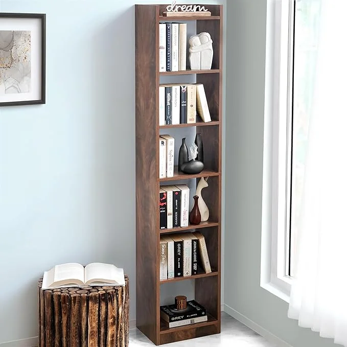 ABOUT SPACE Book Shelf for Home - 6 Tier Cube Book Shelves, Engineered Wood Book Rack for Study Room, Book Organizer Stand for Library, Bedroom, Living Room, Office (L 33 x B 24 x H 178.5cm -Walnut) - Best Price ₹2299 at Amazon