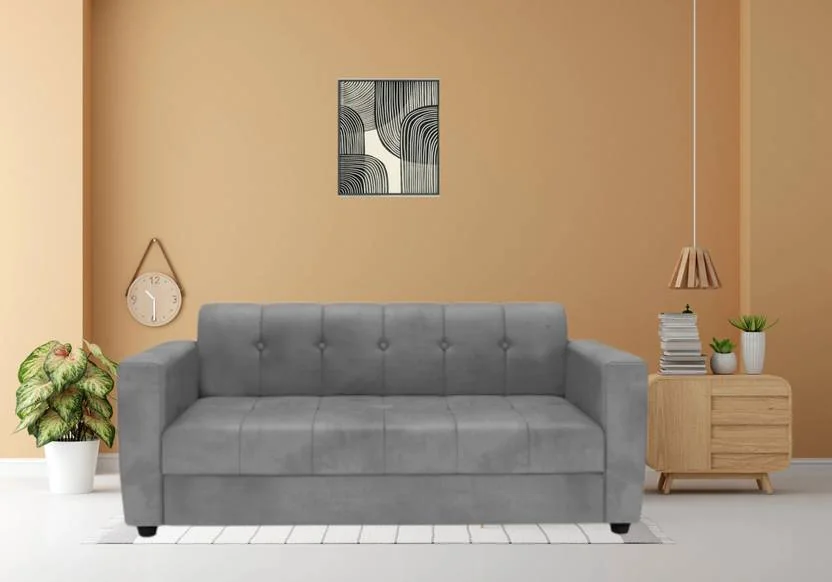 TrueValue Premium Quality Velvet Fabric 3 Seater  Sofa  (Finish Color - Grey, DIY(Do-It-Yourself)) - Best Price ₹7329 at Flipkart
