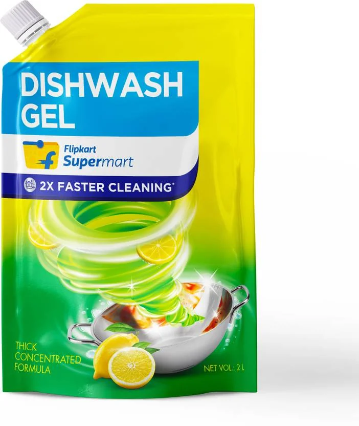 Flipkart Supermart Dish Cleaning Gel  (Lemon, 2 L) - Best Price ₹149 at Flipkart