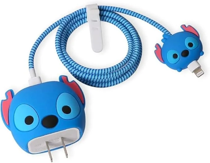Vnj Accessories Cartoon 3D Design Protective Case For 18W 20W Iphone 14 13 12 11 Pro Max Fast Charging Cable Adapter Charger, Cute Cartoon Lightning Data Cable Case For Iphone Charger (Stevens) - Blue - Best Price ₹449 at Amazon