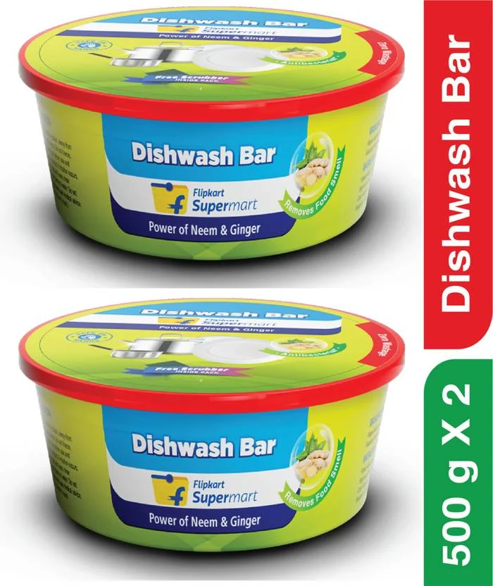 Flipkart Supermart Dishwash Bar  (2 x 0.5 kg) - Best Price ₹68 at Flipkart