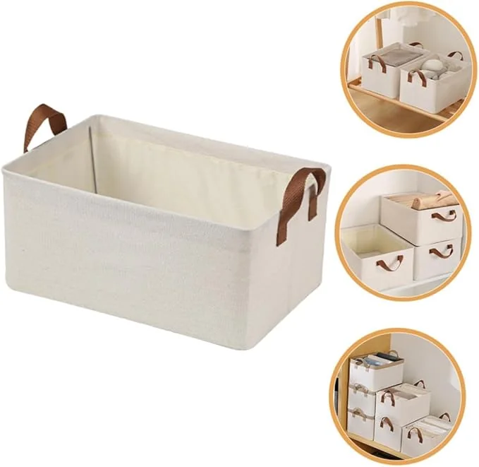 RENVA Collapsible Fabric Storage Cubes Organizer with Handles Foldable Storage Baskets for Organizing Toys, Books, Shelves, Closet, Large Storage Box with Handles (Windsor, 1) - Best Price ₹292 at Amazon