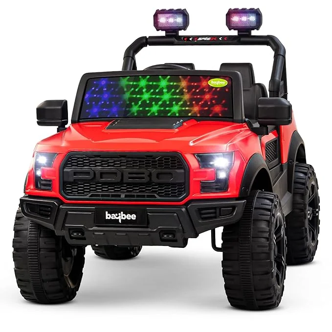 Baybee Bronco Battery Operated Jeep for Kids, Ride on Toy Kid Car with RGB Windshield Light & Music | Electric Jeep Battery Cars | Baby Big Car for Kids to Drive 3 to 8 Years Boys Girls (Red) - Best Price ₹5999 at Amazon
