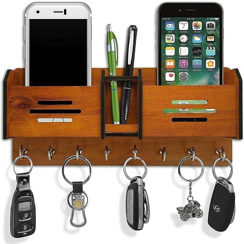 CAPIO ART GEOMETRIC multipurpose design Wood Key Holder  (8 Hooks, Brown) - Best Price ₹109 at Flipkart