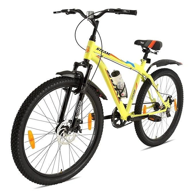 Avon Buke Steam Cycle for Men Adult Rigid Bicycle 26T MTB Cycle| High-Tensile Steel Frame: 18" inches | Suspension, Disc Brake and Double Wall Alloy/Short Bend (Matt Gloss Finish Neon Green) - Best Price ₹5979 at Amazon